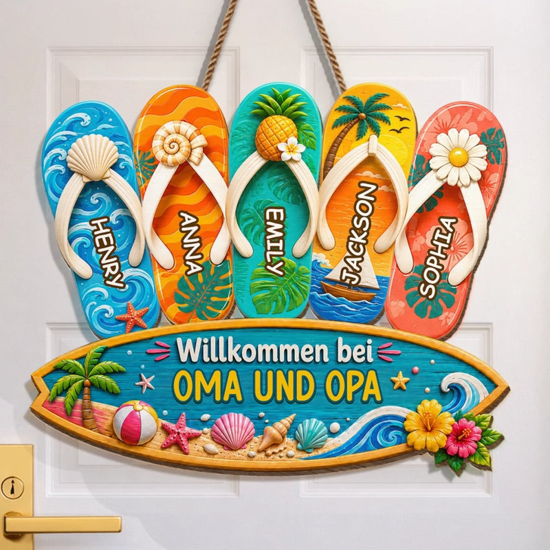 Personalisiertes Holzschild – Geschenk Für Paare – Urlaub beginnt hier