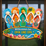Personalisiertes Holzschild – Geschenk Für Oma, Opa, Familie – Urlaub beginnt hier