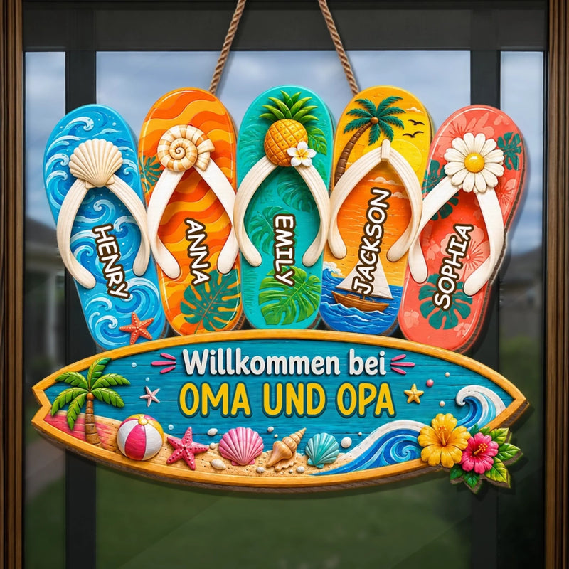 Personalisiertes Holzschild – Geschenk Für Paare – Urlaub beginnt hier
