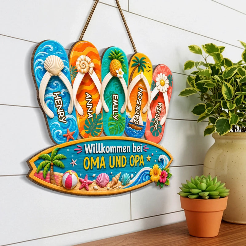 Personalisiertes Holzschild – Geschenk Für Paare – Urlaub beginnt hier