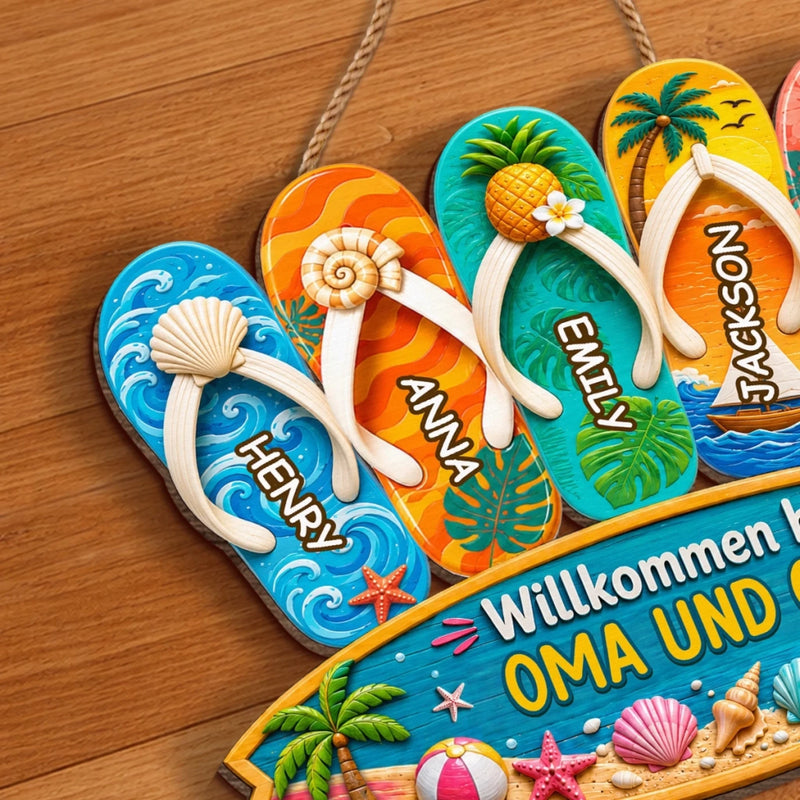 Personalisiertes Holzschild – Geschenk Für Paare – Urlaub beginnt hier