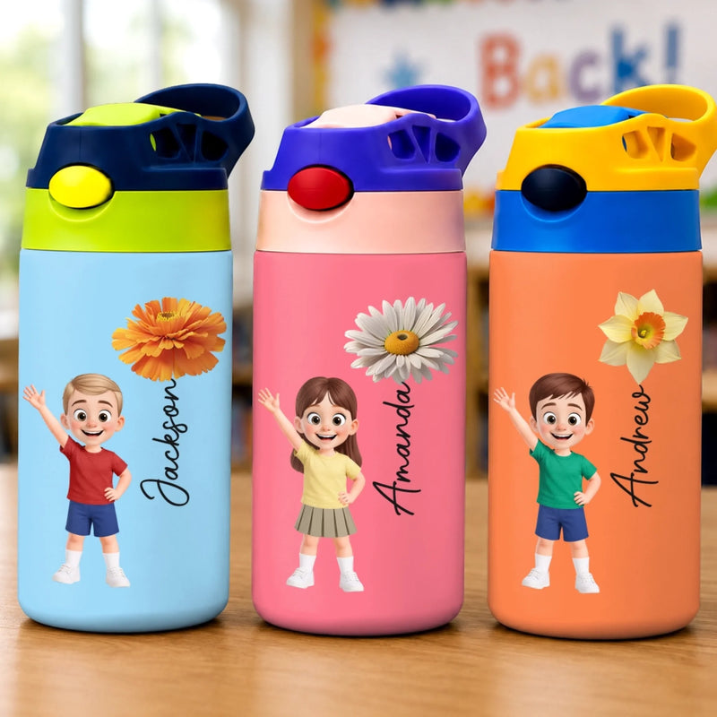 Personalisierte Kinder Isolierflasche - Geschenke für Kinder - Jeder Tag ein Abenteuer