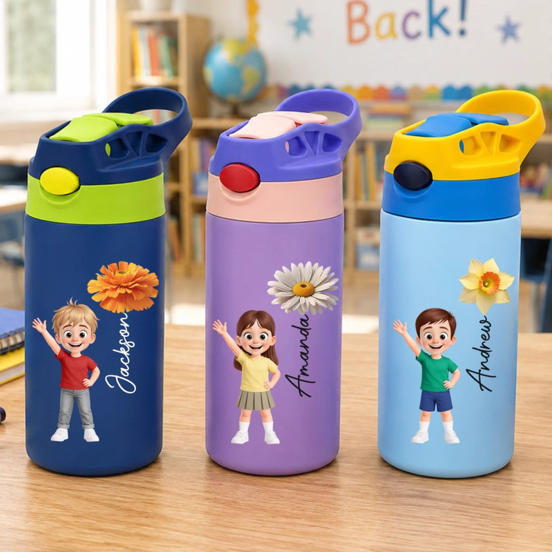 Personalisierte Kinder Isolierflasche - Geschenke für Kinder - Jeder Tag ein Abenteuer