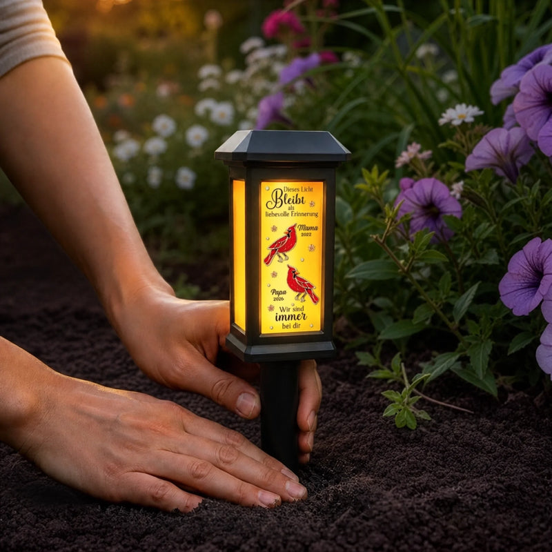Personalisierte Garten Solarlampen – Gedenkgeschenke | In liebevoller Erinnerung – Für immer in Erinnerung