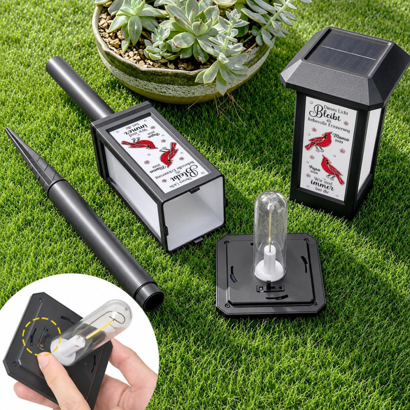 Personalisierte Garten Solarlampen – Gedenkgeschenke | In liebevoller Erinnerung – Für immer in Erinnerung