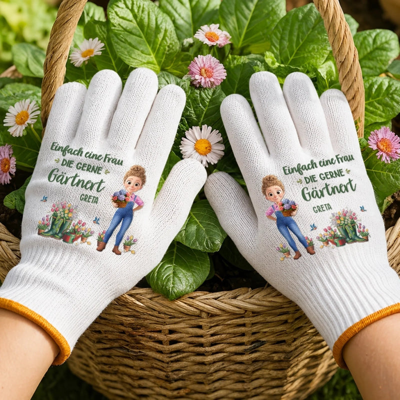 Personalisierte Gartenhandschuhe - Geschenk für Gärtnerin - Glücklich im Garten