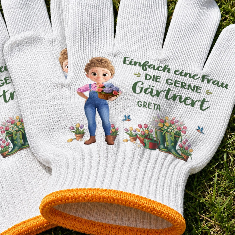 Personalisierte Gartenhandschuhe - Geschenk für Gärtnerin - Glücklich im Garten