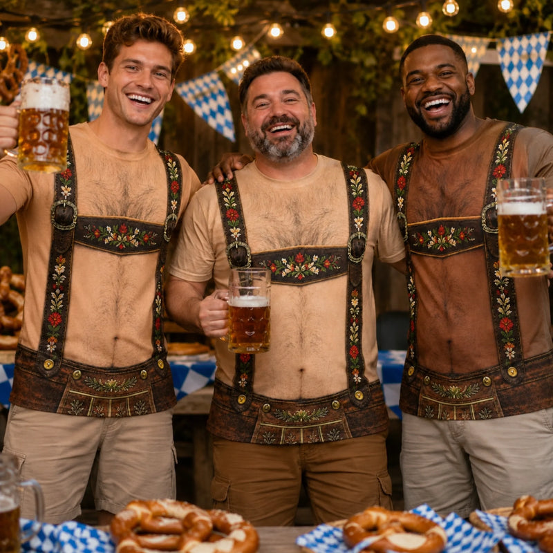 Personalisiertes Allover bedrucktes T-Shirt - Geschenke für Männer - Bier kalt, Stimmung heiß