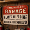 Personalisiertes Metallschild – Geschenk für Männer – Garagenheld seit Tag eins