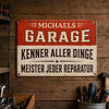 Personalisiertes Metallschild – Geschenk für Männer – Garagenheld seit Tag eins