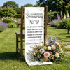 Personalisierte Stuhlbanner Hochzeit - Gedenkgeschenke Bräute und Bräutigame - Liebe endet niemals