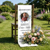 Personalisierte Stuhlbanner Hochzeit mit Foto - Gedenkgeschenke Bräute und Bräutigame - Heute im Herzen dabei
