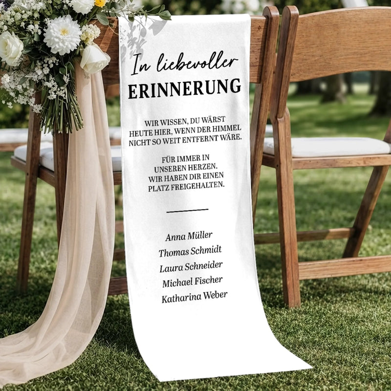 Personalisierte Stuhlbanner Hochzeit - Gedenkgeschenke Bräute und Bräutigame - Für immer verbunden