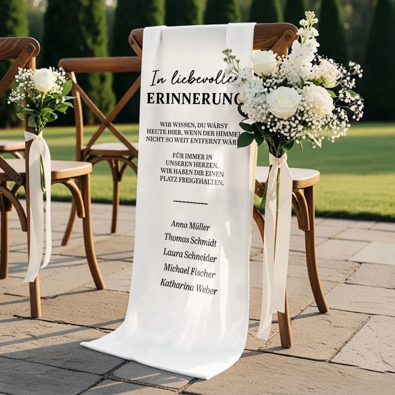 Personalisierte Stuhlbanner Hochzeit - Gedenkgeschenke Bräute und Bräutigame - Für immer verbunden