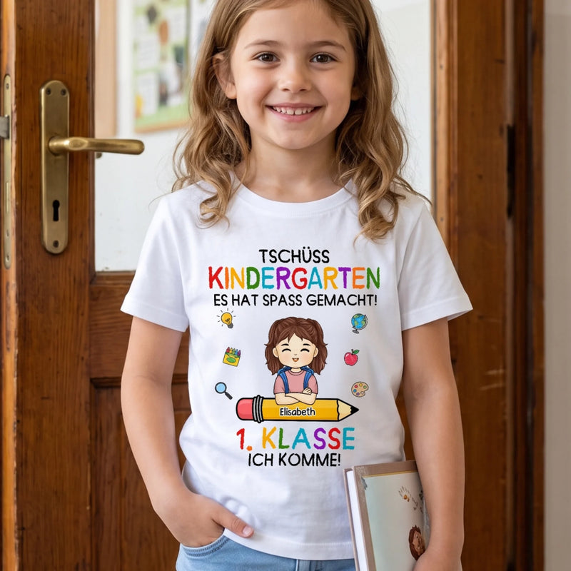 Personalisiertes Kinder-T-Shirt – Geschenk zur Einschulung – Zu cool für den Kindergarten