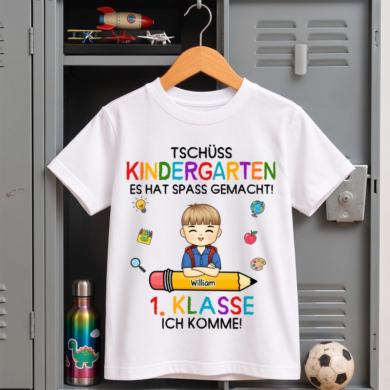 Personalisiertes Kinder-T-Shirt – Geschenk zur Einschulung – Zu cool für den Kindergarten