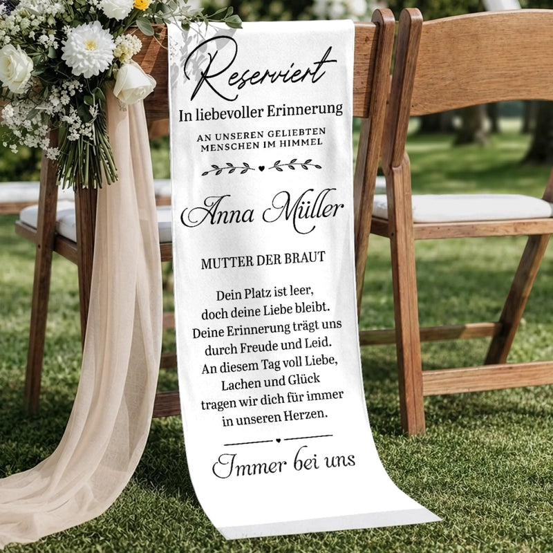 Personalisierte Stuhlbanner Hochzeit - Gedenkgeschenke Bräute und Bräutigame - Im Herzen vereint