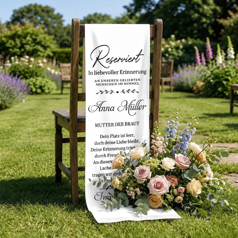 Personalisierte Stuhlbanner Hochzeit - Gedenkgeschenke Bräute und Bräutigame - Im Herzen vereint
