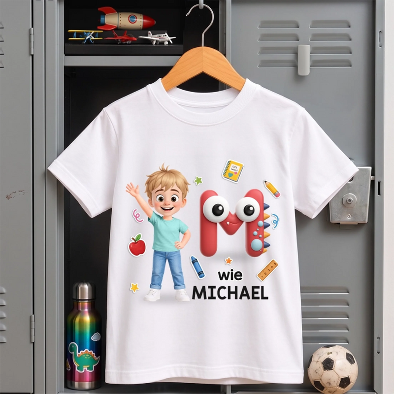 Personalisiertes Kinder-T-Shirt – Geschenk zur Einschulung – Achtung: Zukünftiges Genie