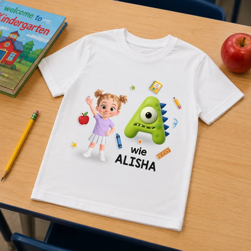 Personalisiertes Kinder-T-Shirt – Geschenk zur Einschulung – Achtung: Zukünftiges Genie