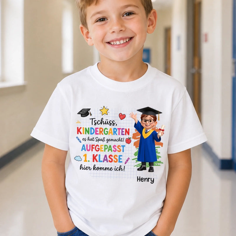 Personalisiertes Kinder-T-Shirt – Geschenk zur Einschulung – Bereit für große Träume