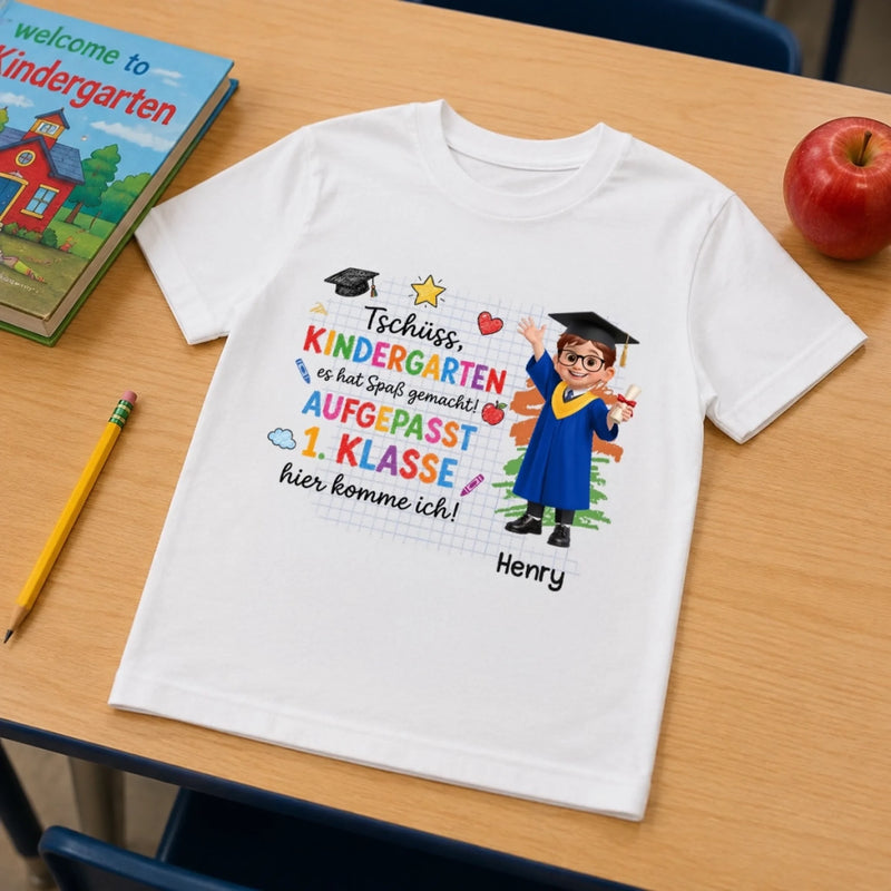 Personalisiertes Kinder-T-Shirt – Geschenk zur Einschulung – Bereit für große Träume