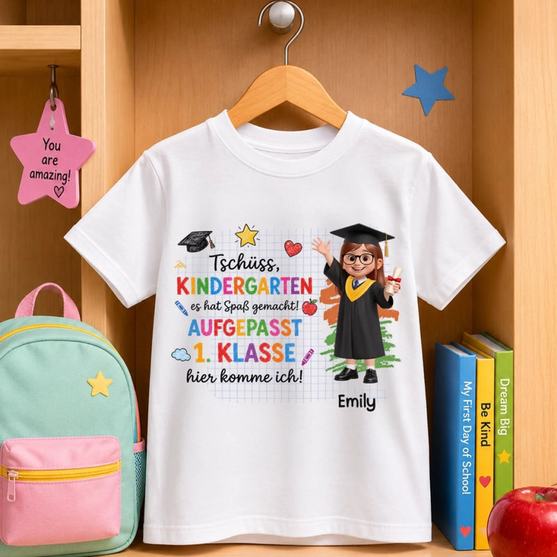Personalisiertes Kinder-T-Shirt – Geschenk zur Einschulung – Bereit für große Träume