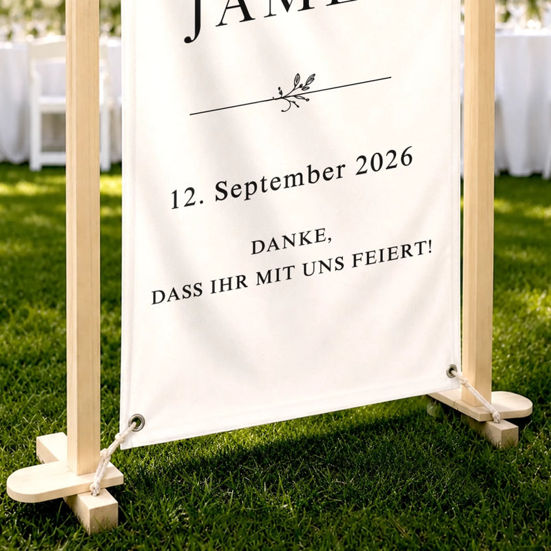 Personalisiertes Willkommensbanner – Geschenk für Brautpaare – Lasst uns gemeinsam feiern