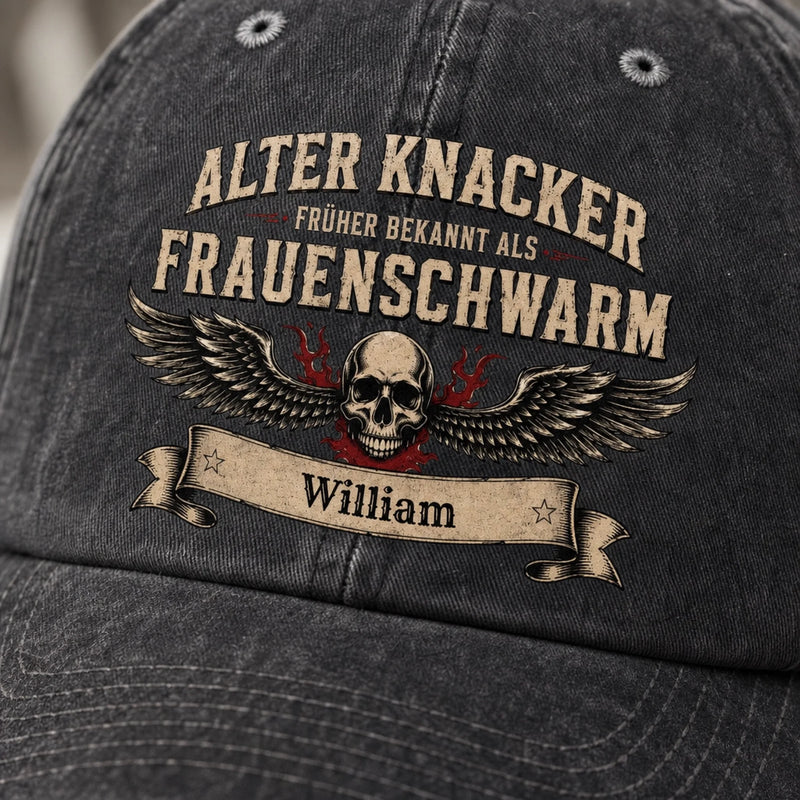 Personalisierte Cap – Individuelles Geburtstagsgeschenk für ihn, Papa, Opa oder Ehemann – Alter Knacker