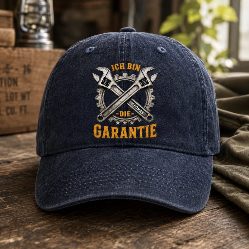 Personalisierte Cap – Individuelles Geburtstagsgeschenk für ihn, Papa, Opa oder Ehemann – Der Garantie-Mann