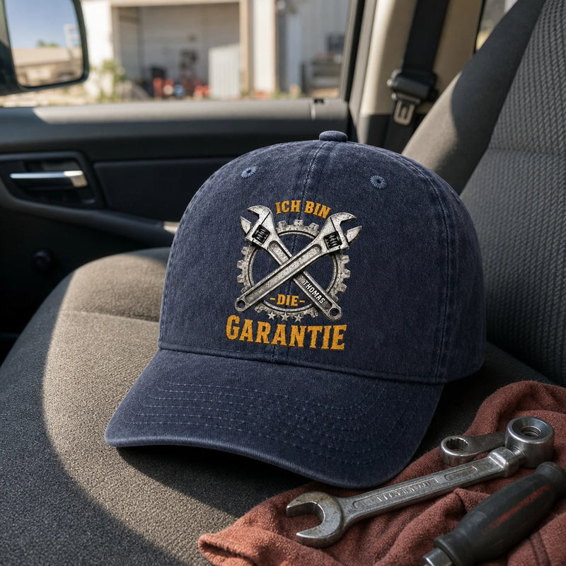 Personalisierte Cap – Individuelles Geburtstagsgeschenk für ihn, Papa, Opa oder Ehemann – Der Garantie-Mann