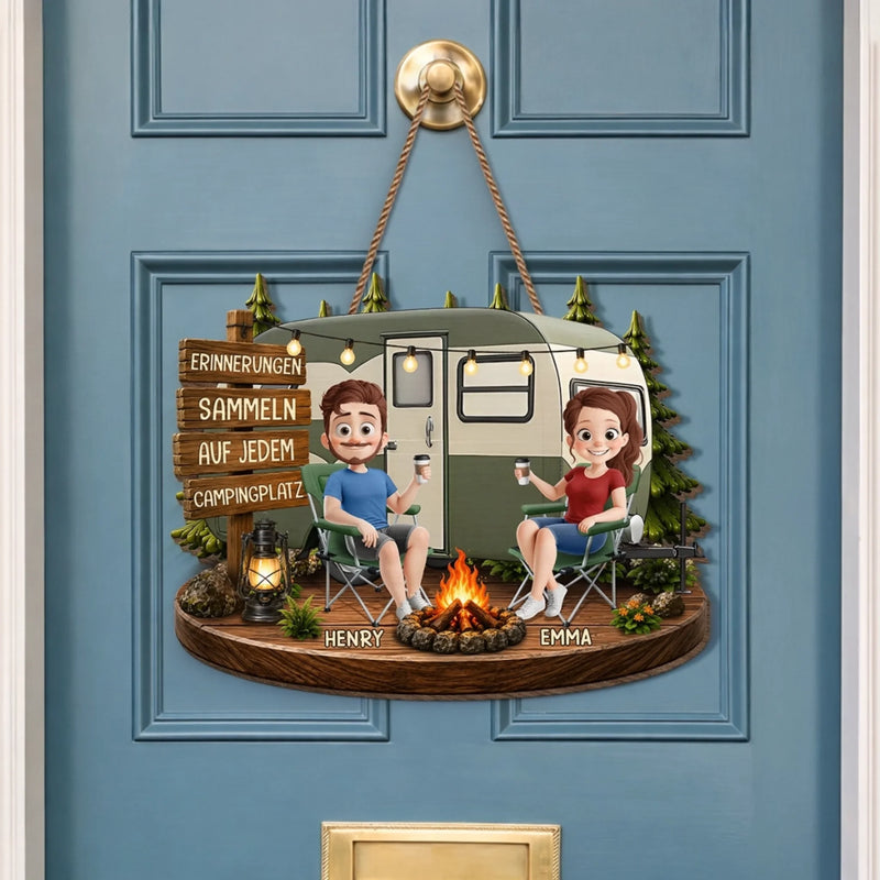 Personalisiertes Holzschild – Geschenk für Campingpaare – Mehr Camping, mehr Erinnerungen