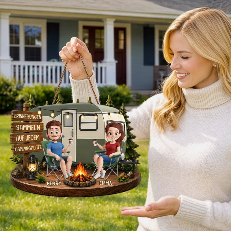 Personalisiertes Holzschild – Geschenk für Campingpaare – Mehr Camping, mehr Erinnerungen