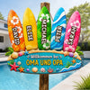 Personalisiertes Holzschild – Sommergeschenk für Oma, Opa, Familie – Sonne, Schwimmen, Wiederholen