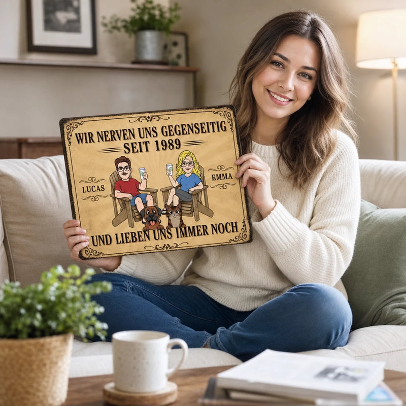 Personalisiertes Metallschild – Geschenk für Paar, Tierliebhaber – Wir Haben Alles