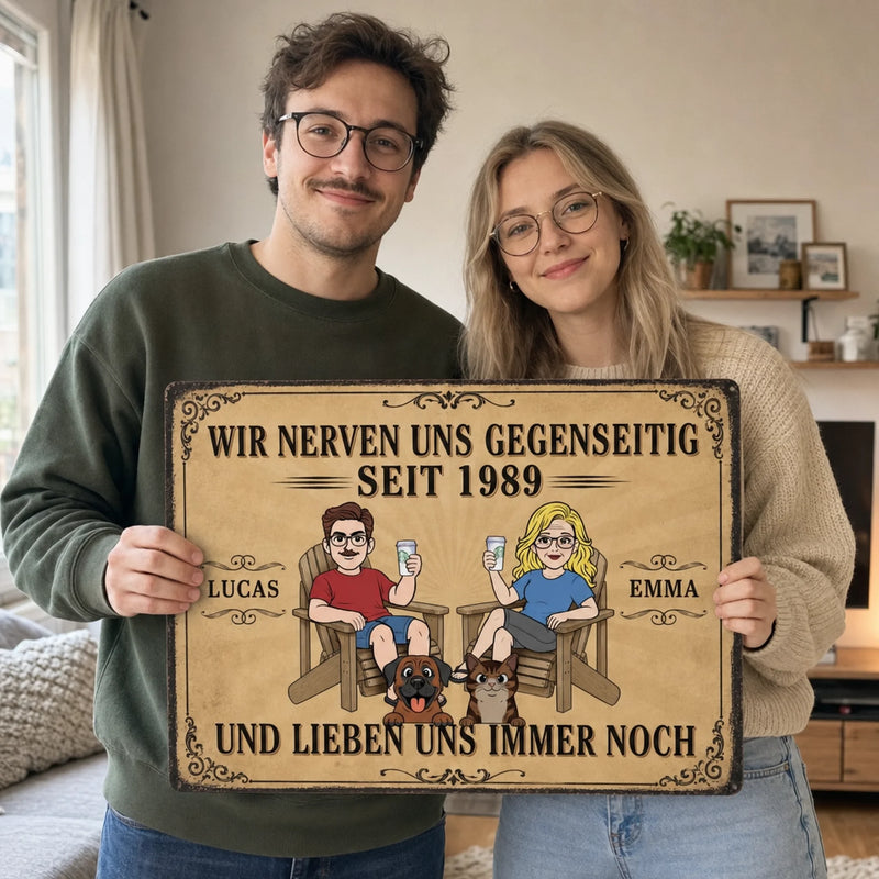 Personalisiertes Metallschild – Geschenk für Paar, Tierliebhaber – Wir Haben Alles