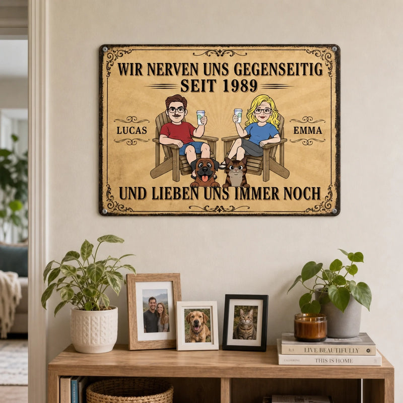Personalisiertes Metallschild – Geschenk für Paar, Tierliebhaber – Wir Haben Alles