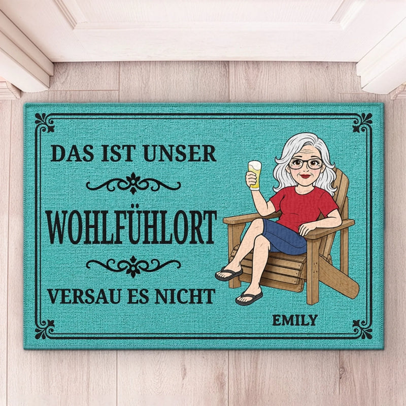 Personalisierte Fußmatte – Geschenk für Paar, Dich Selbst – Unser Wohlfühlort