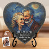 Personalisierter Herzstein mit Ständern und Foto - Geschenk für Paar - Gemeinsam schaffen wir das