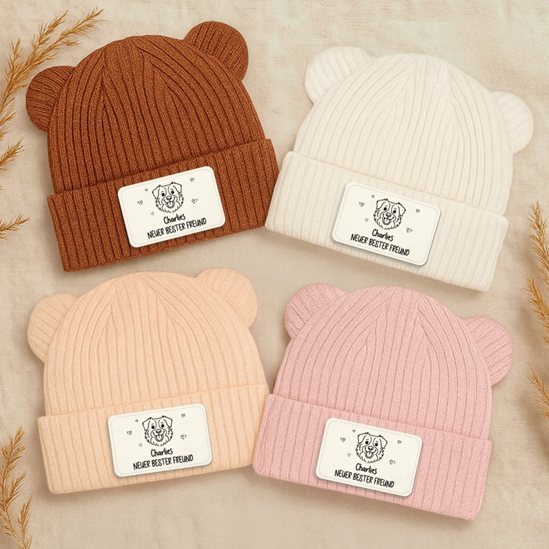 Personalisiertes Babymütze & Fäustlinge Set – Geschenk für frischgebackene Eltern – Willkommen auf der Welt