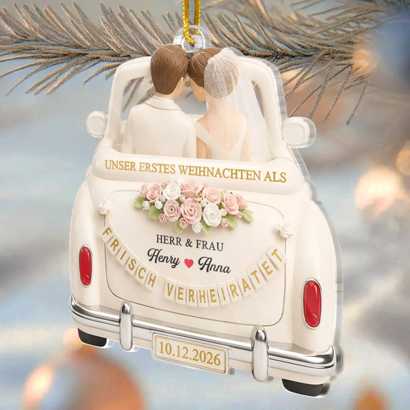 Personalisiertes Acrylornament - Weihnachtsgeschenk für Brautpaare – Frohe Weihnachten, Liebling