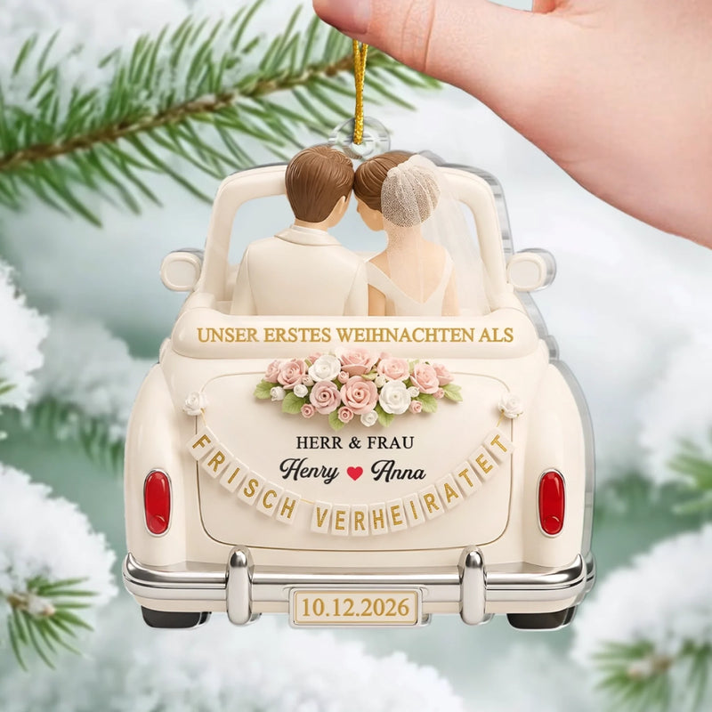 Personalisiertes Acrylornament - Weihnachtsgeschenk für Brautpaare – Frohe Weihnachten, Liebling