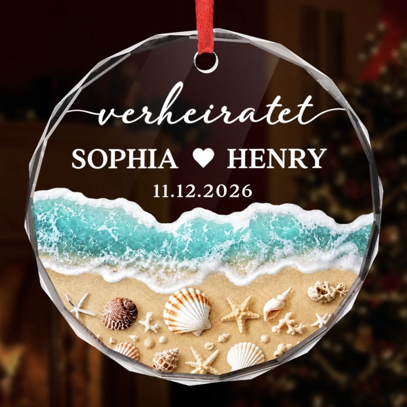 Personalisierte Glasornamente – Weihnachtsgeschenk für Verlobte – Der Anfang von für immer