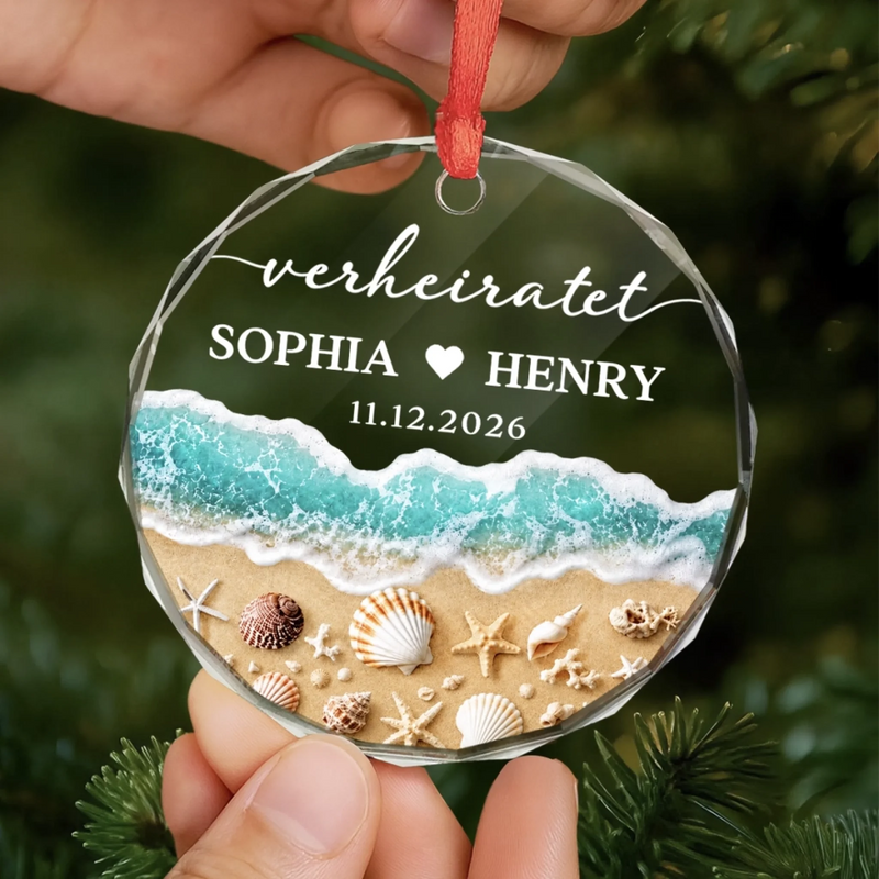 Personalisierte Glasornamente – Weihnachtsgeschenk für Verlobte – Der Anfang von für immer