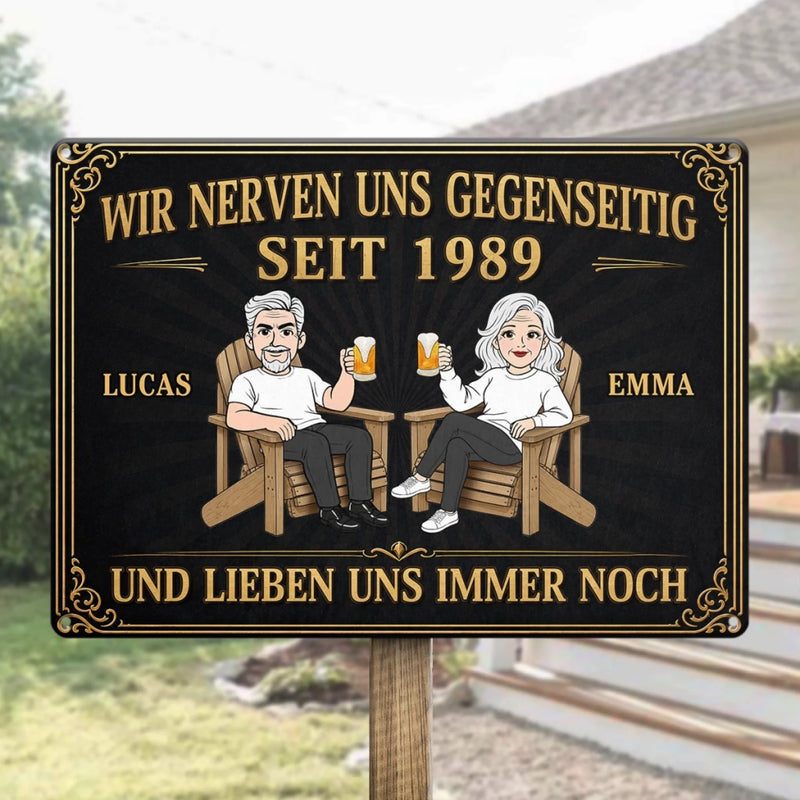 Personalisiertes Metallschild – Geschenk für Paar – Zum Glück haben wir zusammengepasst