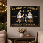 Personalisiertes Metallschild – Geschenk für Paar – Zum Glück haben wir zusammengepasst