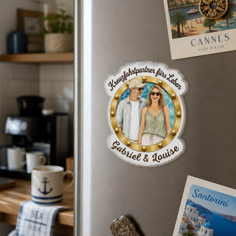 Personalisierter Acrylmagnet mit Foto – Geschenk für Paar – Kreuzfahrtpartner fürs Leben
