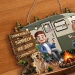 Personalisiertes Holzschild – Geschenk für Campingpaare, Tierliebhaber – Erinnerungen sammeln