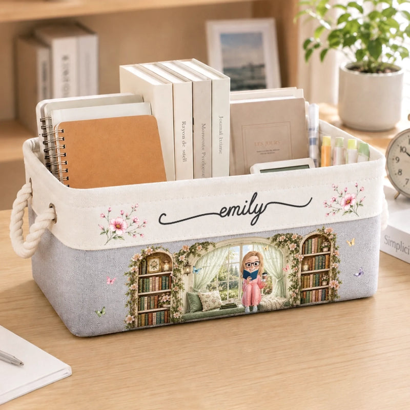 Personalisierter Aufbewahrungskorb – Geschenk für Buchliebhaber – Einfach Ich Selbst
