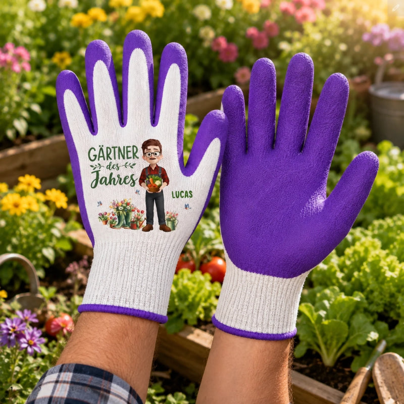 Personalisierte rutschfeste Gartenhandschuhe – Geschenk für Gärtnerin & Pflanzenliebhaber – Finde Frieden im Garten